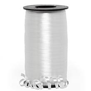 White Crimped Curling Ribbon yd - 3/16" X 500 - Polyethylene Ribbons by Paper Mart