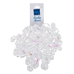 White Curly Bows - Quantity: 24 - Polyethylene Ribbons Width: 5" by Paper Mart