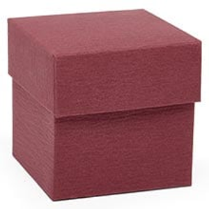 Burgundy Favor Boxes - 3" X 3" X 3" - Cardboard - Quantity: 25 by Paper Mart