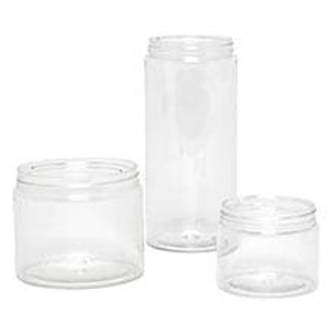 Cosmetic Clear Short Screw Top Pet Jar 4 OZ Plastic - Quantity: 24 - Plastic Jars - Diameter: 2 5/8" - Key Code: D Height/Depth: 2" by Paper Mart