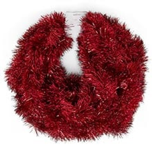 Metal Red Tinsel Garland Ft Colored - 4" X 50 - Embellishments by Paper Mart