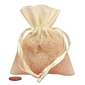 Ivory Cotton Muslin Bags Colored - 3" X 4" - Quantity: 12 - Fabric Bags by Paper Mart