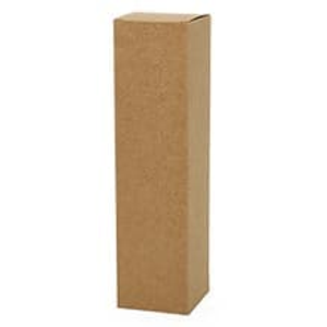 Kraft One Bottle Wine Box Cardboard - Quantity: 100 Width: 3 1/2" Height/Depth: 13 1/2" Length: 3 1/2" by Paper Mart