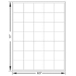 Wht Laser Labels (3,500 Labels/Pkg) - 1-1/2 X 1-1/2 - Quantity: 100 by Paper Mart