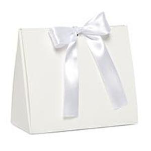 White Peekaboo Box - 9 X 3-1/2 X 7 - Satin Gusset - 3 1/2" - Quantity: 50 - Candy Packaging by Paper Mart