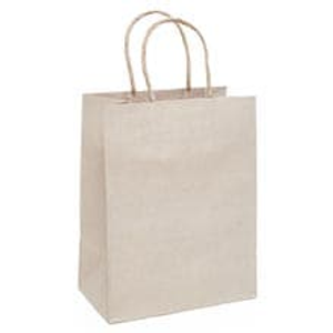 Grey Pinstripe Kraft Paper Bags Colored - 8" X 10-1/4" - Gusset - 4 3/4" - Quantity: 25 - Twist Handle Bags - Size: Cub by Paper Mart