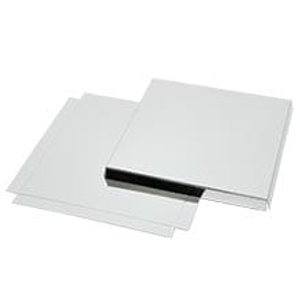 Silver Raised Bottom Insert - 3 X 3 X 3/8 - Quantity: 100 - Plastic Boxes by Paper Mart