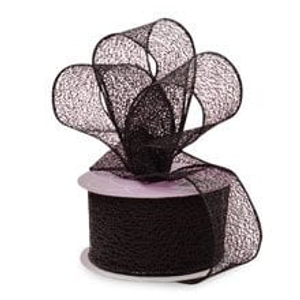 Metal Black Random Mesh Wired Ribbon - 2-1/2" X 10 Yards - Polyester - Embellishments & Trims by Paper Mart