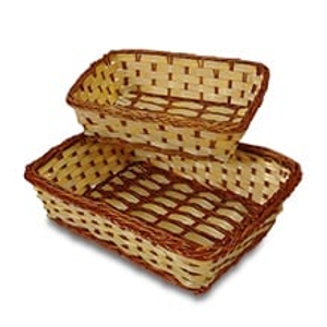 Rectangular Bamboo Basket - 11-1/4" X 9" X 3" - Quantity: 10 - Baskets by Paper Mart