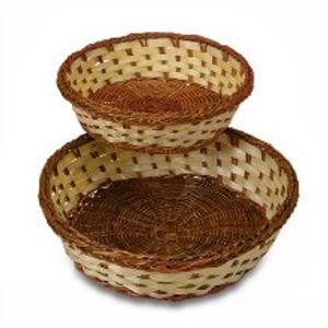 Round Bamboo Basket - 9" X 2-3/4" - Quantity: 10 - Baskets - Outsidediameter: 9" by Paper Mart