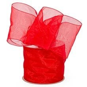 Red Shimmer Sheer Organza Ribbon - 1-1/2" X 100 Yards - by Paper Mart