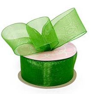 Emerald Shimmer Sheer Organza Ribbon - 1-1/2" X 100 Yards - Organza Ribbon by Paper Mart