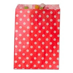 Red Polka Dot Merchandise Bags - 6-3/8 X 8-1/2 - Quantity: 100 - Paper Merchandise Bags by Paper Mart