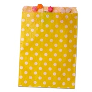 Yellow Polka Dot Merchandise Bags - 3-1/4 X 5-1/8 - Quantity: 100 - Paper Merchandise Bags by Paper Mart