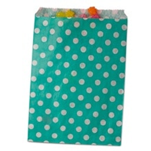 Teal Polka Dot Merchandise Bags - 6-3/8 X 8-1/2 - Quantity: 100 - Paper Merchandise Bags - Type: Small Polka-Dot by Paper Mart