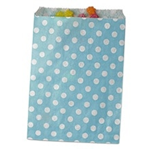 Sky Blue Polka Dot Merchandise Bags - 6-3/8 X 8-1/2 - Quantity: 100 - Paper Merchandise Bags by Paper Mart