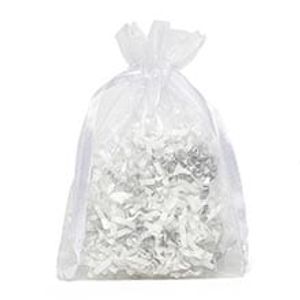 White Organza Drawstring Bags Colored - Quantity: 30 - Fabric Bags Width: 6" Height/Depth: 9" by Paper Mart