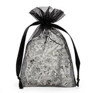 Black Organza Favor Bags Colored - 4" X 6" - Quantity: 30 - Fabric Bags by Paper Mart