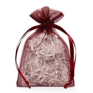 Wine Organza Drawstring Bags Colored - Quantity: 30 - Fabric Bags Width: 6" Height/Depth: 9" by Paper Mart