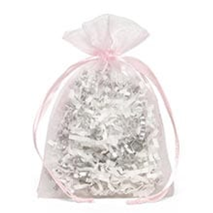 Pink Sheer Organza Bags Colored - Quantity: 10 - Fabric Bags Width: 20" Height/Depth: 21" by Paper Mart