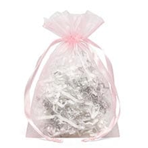 Light Pink Organza Favor Bags Colored - 4" X 6" - Quantity: 30 - Fabric Bags by Paper Mart