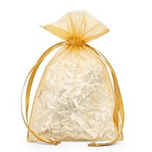 Gold Organza Bags Colored - 6" X 9" - Quantity: 30 - Fabric Bags by Paper Mart