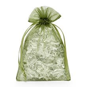 Moss Green Organza Gift Bags Colored - Quantity: 30 - Fabric Bags Width: 5" Height/Depth: 8" by Paper Mart
