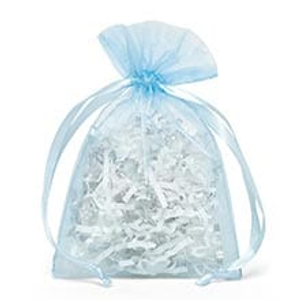 Light Blue Organza Bags Colored - Quantity: 10 - Fabric Bags Width: 12" Height/Depth: 14" by Paper Mart