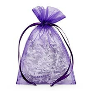 Purple Organza Sheer Bags Colored - Quantity: 30 - Fabric Bags Width: 2" Height/Depth: 3" by Paper Mart