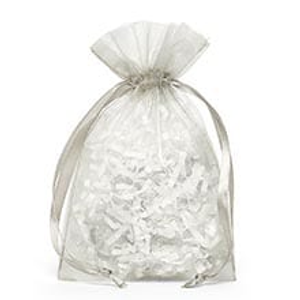 Silver Organza Favor Bags Colored - 4" X 6" - Quantity: 30 - Fabric Bags by Paper Mart