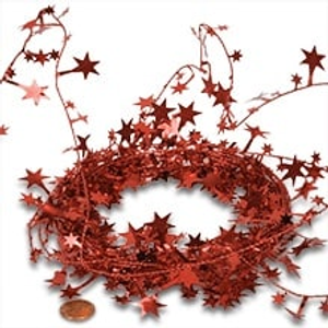 Glitter Metal Red Large Star Garland Metallic - Embellishments Length: 24 1/2 ft. by Paper Mart