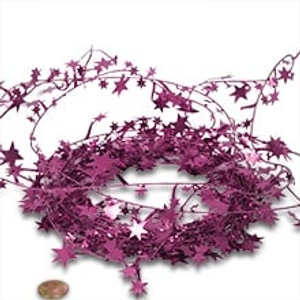 Glitter Metal Fuchsia Large Star Garland Metallic - Embellishments Length: 24 1/2 ft. by Paper Mart