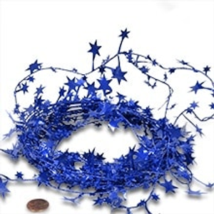 Glitter Metal Royal Blue Large Star Garland Metallic - Embellishments Length: 24 1/2 ft. by Paper Mart