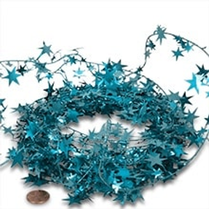 Glitter Metal Turquoise Large Star Garland Metallic - Embellishments Length: 24 1/2 ft. by Paper Mart
