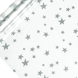 Stars Printed Cellophane - 30" X 100' - Polypropylene/Cellophane - Poly Film by Paper Mart