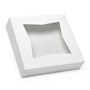 Bakery White Window Cake Box - 10" X 10" X 2-1/2" - Cardboard - Quantity: 200 # Ofpiece: 1 by Paper Mart