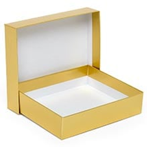 Gold Candy Boxes - 8-1/4 X 5-7/8 X 1-3/8 - 3-ply Box - Quantity: 24 - Candy Packaging - Type: 1 Lb by Paper Mart