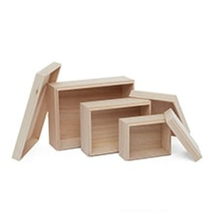 1/2lb. 2-Pc Wood Candy Box - 4-3/4 X 3-3/4 X 2-9/16 - Quantity: 12 - Packaging by Paper Mart