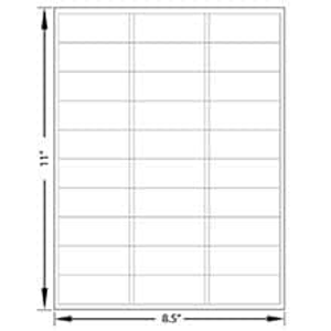 White Laser Labels (3,000 Labels/Pkg) - 2-5/8 X 1 - Quantity: 100 by Paper Mart