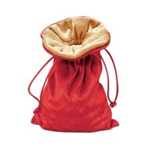 Gold Lined Red Velvet Bags - Quantity: 10 - Fabric Bags Width: 5" Height/Depth: 8" by Paper Mart