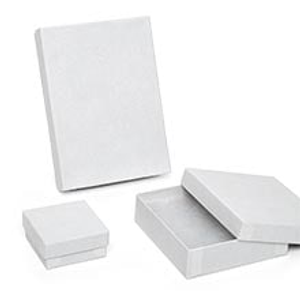 White Jewelry Bulk Boxes Cotton - Quantity: 100 - Jewelry Boxes - Size: #32 Width: 2 1/8" Height/Depth: 1" Length: 3 1/16"