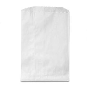 White Paper Bags for Merchandise - Quantity: 100 - Paper Merchandise Bags - Baseweight: 30 - Width: 6 1/4" Height/Depth: 9 1/4" by Paper Mart