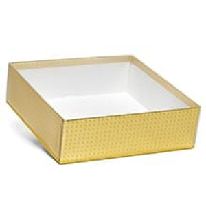 Clear X2-5/16 Gold Dmnd View Top Rigid Cndy B - 7-1/2 X 7-1/2 - Metallic - Quantity: 30 - Candy Packaging by Paper Mart