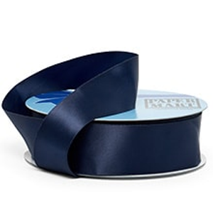 Navy Single Face Satin Ribbon - 7/8" X 100 Yards - Type: Single Faced by Paper Mart