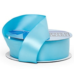 Aegean Blue Double Face Satin Ribbon - 3" X 25yd - Polyester by Paper Mart