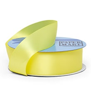 Lemon Double Face Satin Ribbon - 2-1/2" X 25yd - Polyester by Paper Mart