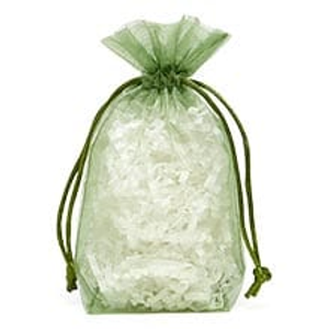 Green Moss Gusset Organza Bags Colored Satin Gusset - 1" - Quantity: 30 - Fabric Bags Width: 3 1/2" Height/Depth: 5 1/2" by Paper Mart