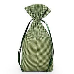 Hunter Gingham Cotton Bags Gusset - 1 5/8" - Quantity: 12 - Fabric Bags Width: 5 5/8" Height/Depth: 10 3/8" by Paper Mart