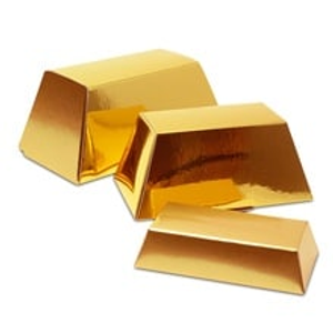 Gold Bar Foil Favor Box - 3-1/2 X 1-3/5 X 1-7/8 - Cardboard - Quantity: 20 - Favor Boxes by Paper Mart