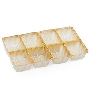 Gold 8-Sq Cavities Candy Tray - 6-1/2 X 3-1/2 - 3-ply Box - Quantity: 100 - Candy Packaging by Paper Mart